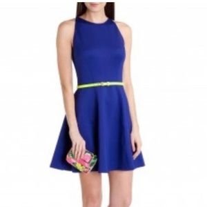 Ted Baker blue/purple dress with belt
